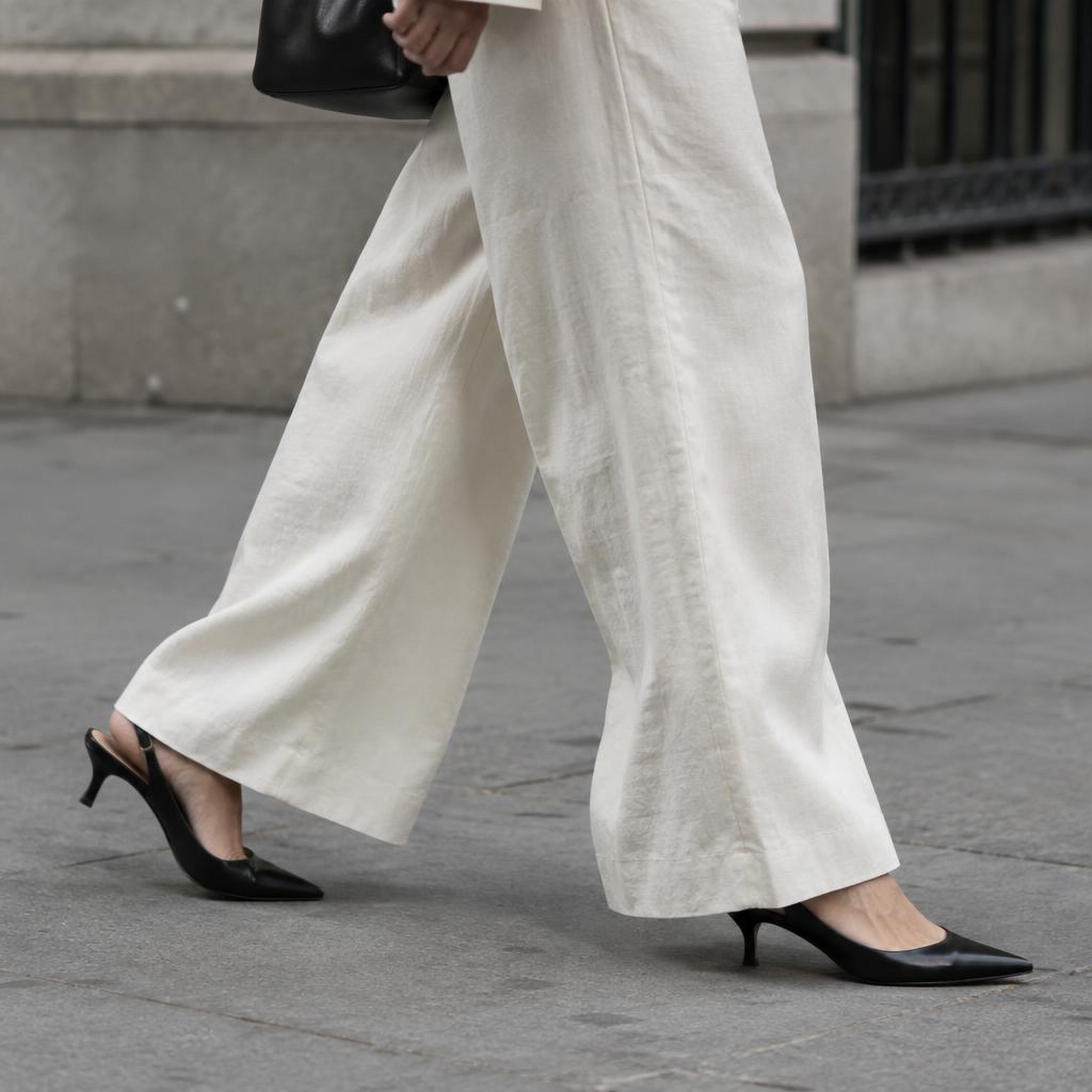 Laylo Tabis with linen trousers